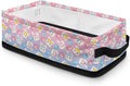 Narrow Storage Bins Multi-purpose Storage Baskets with Handles Bathroom Essentials Organizer Basket Fabric Vanity Tray for Office Supplies, Easter Egg Cute Bunny Rabbit Pink Blue Gradient