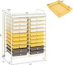 GOFLAME 20-Drawer Rolling Storage Cart, Multifunctional Art Craft Organizer Cart, Mobile Utility Storage Cart with Removable Drawers & Lockable Wheels, Craft Cart for Home Office School, Yellow