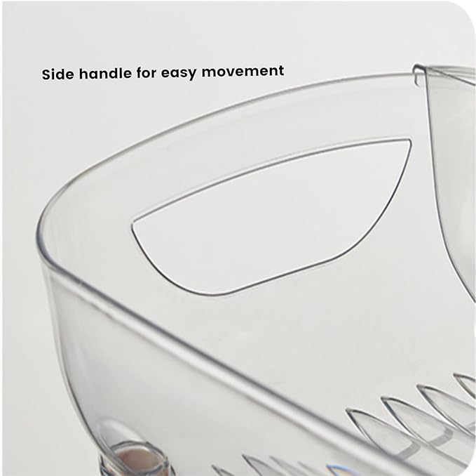 Dish Rack, Dish Drying Rack for Kitchen Counter, Dish Drainer with Drainboard Set and Utensil Holder, Sink Drying Dish Strainer Rack (Clear)
