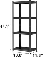 Heavy Duty 4-Tier Adjustable metal garage shelving Unit, corner shelf rack organization and storage shelves, 2000 lbs Steel industrial shelving for Heavy Equipment and tools 13.8"W × 11.8"D × 44.1"H
