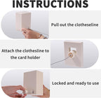 Retractable Clothesline Indoor Clothesline Clothes Line Retracting Indoor Laundry Line Non Perforated Wall Hung Clothesline (Rice White)