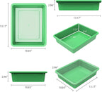 Storex Letter Size Flat Storage Tray – Organizer Bin for Classroom, Office and Home, Green, 5-Pack (62520A05C)