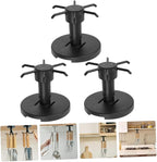 SUPVOX 3pcs Rotating Hanging Utensil Hooks Kitchen Utensil Holder Nail-Free Under Cabinet Storage Rack Black for Kitchen Organization