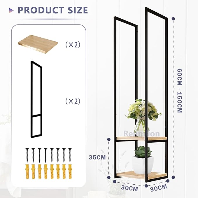 Ceiling Shelf Display Shelves Hanging Shelving Creative Flower Stand Ceiling Mounted Storage Rack Kitchen Pot Rack/Pan Racks Metal Iron Frame for Home Office Restaurant(30x30x85cm)