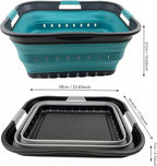 SAMMART 42L (11 gallon) Collapsible Plastic Laundry Basket - Foldable Pop Up Storage Container/Organizer - Portable Basket - Space Saving Hamper/Basket