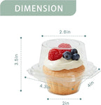50 Pcs Cupcake Boxes Plastic Individual Cupcake Containers Single Cupcake Carrier with Connected Airtight Dome Lid for Party