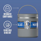 Hydrapeak x NBA Officially Licensed Dallas Mavericks 25oz Stainless Steel Vacuum Insulated Thermos Food Jar with Handle, Wide Mouth Leak-Proof Soup Thermos for Adults, 10 Hours Hot and 16 Hours Cold