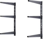 Minimalistic Black Shelf Brackets by Delta Cycle, Set of 6 Fully Adjustable 12-inch Heavy Duty Shelf Brackets, Holds Up to 480 lbs, Modern Shelf Bracket for Wood Shelves