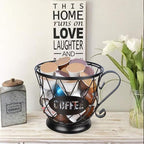 TreeLen Coffee Pod Holder, K Cup Organizer, Large Capacity K Cup Holder for 40 K Cups, K Pod Storage for Coffee Bar - Black