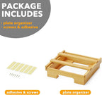 SpaceAid 10-inch Paper Plate Dispenser (Need 11.3 Inches Deep Cabinet Space) Under Cabinet Bamboo Plates Holder, Kitchen Vertical Dipensers Caddy, Bamboo