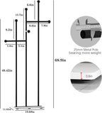 Modern Coat Racks with Marble Base Heavy Duty Clothes Rack Metal Coat Tree for Clothes Hats Scarfs Totes-19.7''L, BLACK