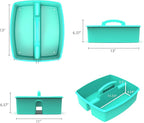 Storex Industries 13" x 11" x 6.375" Large Caddy, Teal (Pack of 2)