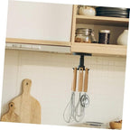 GLEAVI 3pcs Kitchen Utensil Organizer Hooks Rotating Adhesive Under Cabinet Hanger Rack for Cooking Tools and Measuring Spoons in Black