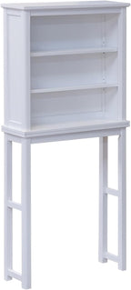 Alaterre Furniture Dorset Over-the-Toilet Storage Cabinet Set – Space-Saving Open Wall Cabinet with Adjustable Shelves, Zinc Metal Hinges, and Nylon Floor Levelers (White)