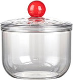 30oz Clear Candy Jar with Lid for Office Desk, Plastic Cookie Storage Jar for Kitchen Counter, 900ml