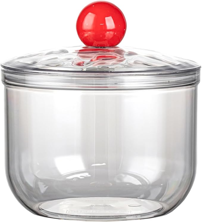 30oz Clear Candy Jar with Lid for Office Desk, Plastic Cookie Storage Jar for Kitchen Counter, 900ml