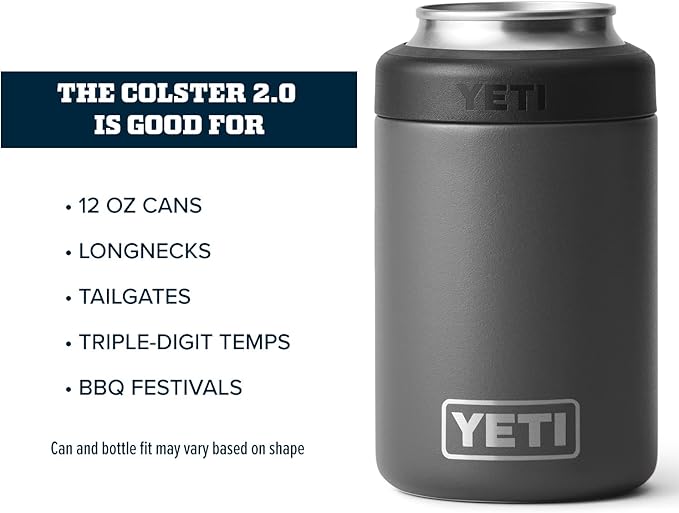 YETI Rambler 12 oz. Colster Can Insulator for Standard Size Cans, Charcoal