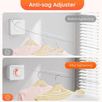 Retractable Clothesline Indoor, Non-Sagging Outdoors Clothesline Retracting, Heavy Duty Retractable Clothes Drying Laundry Line, Wall Mounted Stainless Steel Line - 13.8 Ft (White)