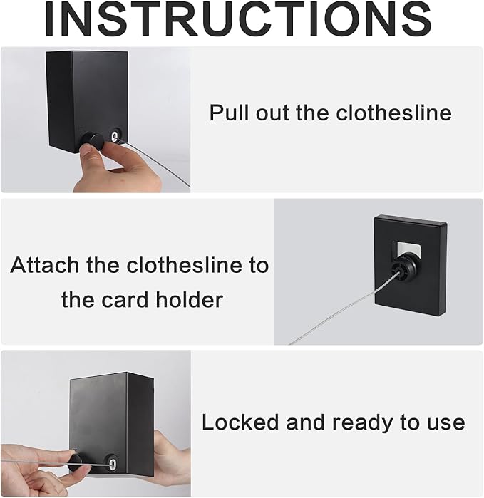 Invisible Retractable Clothes Line Indoor Non-Punch Retractable Wire Rope Portable Retractable Laundry Line Heavy Duty Clothes Dryer 165 inch Long Non Slip Clothesline