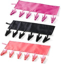 TamBee Travel Hangers Foldable for Suitcase Clothespin Travel Portable Folding Clothes Drying Hanger with 6 Clips Pack of 3 (Black, Red, Rose red)