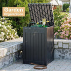 57 Gallon Resin Package Delivery Box - Rust & Moisture Resistant, Lockable, Waterproof Deck Box for Porches, Patios, Indoor & Outdoor Use (Blcak, 57 GALLON)