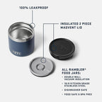 YETI Rambler 8 oz Food Jar, Vacuum Insulated, Stainless Steel, With Airtight Lid, Black