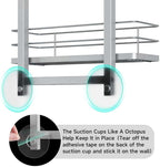 Shower Caddy Hanging for Handheld Showerheads Adjustable Height Extra Long Bathroom Storage Organizer Hanger Rack Rustproof Hose Shower Organizer 4 Levels Height Shower Rack (Sliver)