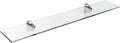 Spancraft Glass H-4.75x18-Brushed Steel Heron Glass Shelf, Brushed Steel, 4.75" x 18"