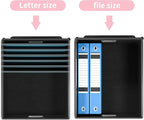Huolewa File Organizer Box with Lid, Collapsible File Folder Organizer for Office Document Storage, Filing Box with Plastic Slide for Letter Size Hanging File Folders(1 Pack, Pink)