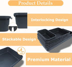 6 PCS Large Drawer Organizer, 3 Sizes Plastic Versatile Desk Drawer Organizer Trays, Kitchen Drawer Organization and Plastic Storage Bins for Makeup, Vanity, Kitchen, Utensils, Office, Bathroom