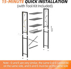 Over-The-Toilet Storage Rack, 4-Tier Bathroom Organizer Shelf Over Toilet with Adjustable Shelf and Basket, Freestanding Space Saver Bathroom Shelves Above Toilet for Room (Oak Gray)