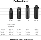 Fanhaw 20 oz Insulated Stainless Steel Water Bottle with Anti-Dust Chug Lid & Carabiner Lid, Leakproof Vacuum Metal Bottle for Kids, Women & Men (Yellow)
