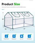 Quictent Mini Greenhouse, Portable Quick-Setup Small Tabletop Waterproof UV Protected PVC Cover Shelter for Outdoors/Indoors W/ Raised Base for Garden Plant Seed Starting, 71"x36"x36" Clear