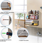 Schliersee Floating Shelves Wall Mounted Mesh Storage Shelf Set for Bathroom, Bedroom, Kitchen, Living Room, Office, 3 Packs
