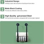 HouseAid Industrial Pipe Towel Rack, Farmhouse Bathroom Towel Storage Holder, Vintage Style Towel Organization, Wall Mounted, Matte Black