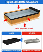 4.5-Inch Tall Under Bed Storage Container, Low Profile Underbed Storage Bin, Thin Clothes Storage Organizer with Rigid Sides & Bottom, Shallow Storage for Under Couch & Dresser Space, 2-pack, Black