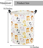 Animal Baby Laundry Basket Baby Hamper Kids Hamper Basket Toy Storage Bin for Boys Room Decor Baby Nursery Hamper Gift Baskets for Bedroom Bathroom(Cute Animal)