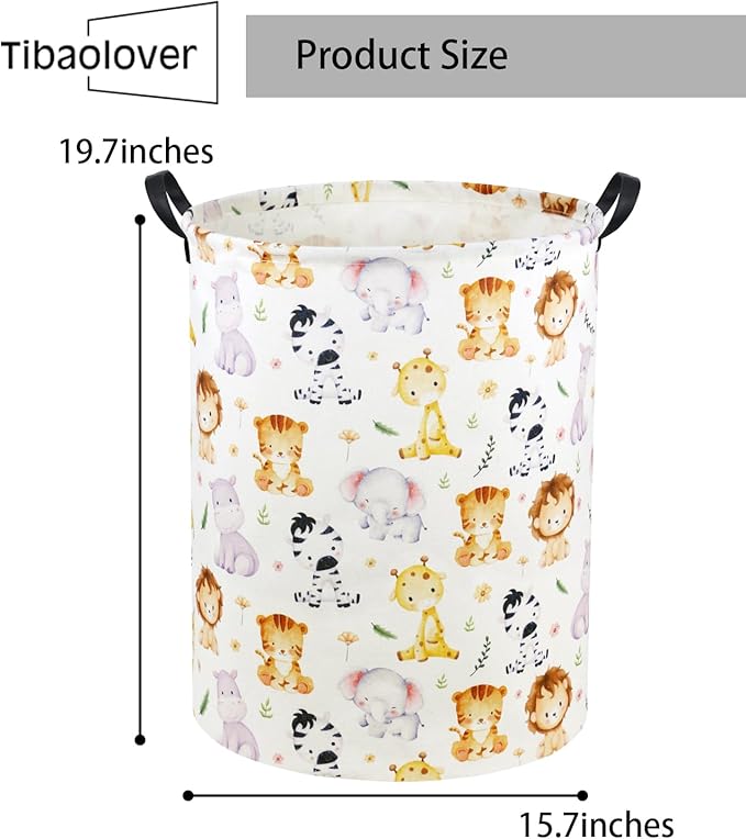 Animal Baby Laundry Basket Baby Hamper Kids Hamper Basket Toy Storage Bin for Boys Room Decor Baby Nursery Hamper Gift Baskets for Bedroom Bathroom(Cute Animal)