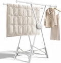 BIREN Clothes Drying Rack Heavy Duty Clothing Racks Foldable Laundry Rack Two Drying Modes Garment Racks for Drying Clothes, Adjustable Length from 32-55 Inches for Indoor Outdoor Use