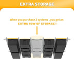 WALMANN Overhead Tote Storage Rail System, Garage Ceiling Bin Storage Rack Heavy Duty Adjustable Tote Slide Rails(White, Bins are not Included)