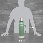 Stanley Heritage Classic Vacuum Bottle with Handle 2.0 qt | Wide Mouth with Leakproof Cup Lid | Keep Drinks Hot Cold for Travel-| Insulated Stainless Steel -| BPA-Free-| Hammertone Green,(Pack of 4)