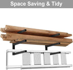 Lumber Storage Metal Rack, 3-Level Wall-Mounted Organizer and Wood Rack, Indoor & Outdoor Storage Solution for Workshop or Garage - 1 Pack