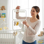 26-Clip Multi-Layer Clothes Drying Rack, BPA-Free ABS Laundry Hanger for Baby Clothes, Socks & Underwear, Heavy Duty Non-Foldable Hanger for Apartment, Nursery & Small Spaces (Off-White)