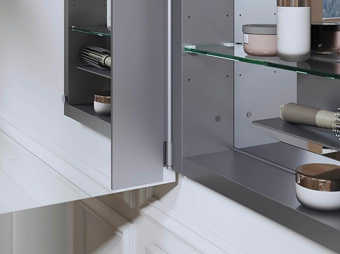 Kohler 35569-NFC-NA Verdera® Bathroom Medicine Cabinet with Mirror, Rectangular Design, Adjustable Shelves, Modern Bathroom Storage, 15 in. W x 30 in. H