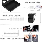 Under Desk Drawer Storage Organizer - 2 Pack (Large and Small) Black - (Please Note - Drawer Size/No Lip Under Desktop) - 2 Installation Methods (Screw or Adhesive)