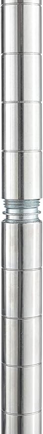 73" Long Wire Shelving Pole, 1" Pole Diameter 1.2 mm Pole Thickness, Steel, Chrome, 4-Pack