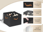 StorageWorks Shoe Organizer for Closet, Fits up to 16 Pairs, Shoe Cubby Storage Containers with Adjustable Dividers and Clear Cover, Black