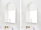 Arched Medicine Cabinet with Mirror, 20x30 Inch, Wall Cabinet with Frameless Mirror, Recessed Or Surface Mount for Bathroom Bedroom with Storage, Bathroom Medicine Cabinet