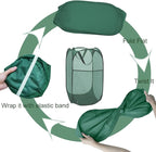 2Pack Collapsible Laundry Basket with Side Pocket, Mesh Pop Up Hamper Portable Carrying Handle, Cruise Room Storage Basket (Beige+Green)