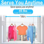 JOOM Retractable Clothesline Indoor Double Clothes Lines retracting | Heavy Duty for Drying Laundry line Outdoor|Wall Mounted Stainless Steel 13.8Feet Two line (Gold)